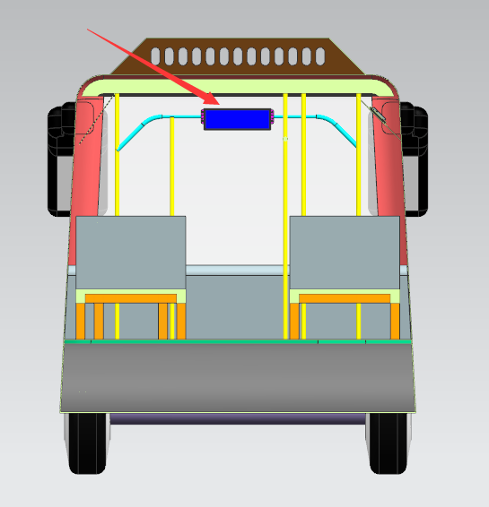 條形智能軌道交通條形屏-場(chǎng)景一過道前方